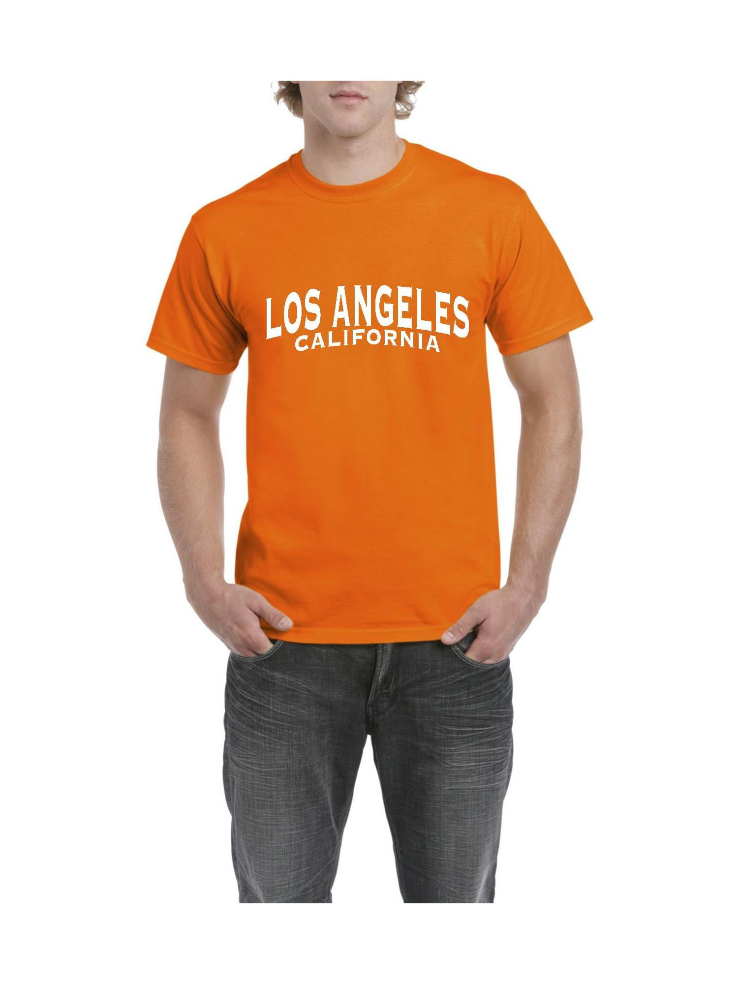 L.A LOS ANGELES CALIFORNIA FASHION SUMMER MEN/'S V-NECK SHORT SLEEVE T-SHIRT
