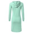 thumbnail image 3 of Doubju Womens Long Sleeve Kangaroo Pocket Hooded Midi Dress With Plus Size, 3 of 4