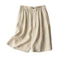 thumbnail image 2 of Mitankcoo Women's Cotton Bermuda Shorts - Loose Fit Elastic Waist Casual Pants for Summer, 2 of 4