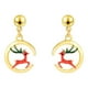 thumbnail image 2 of HomeKingdee Asymmetric Christmas Reindeer Earrings for Women - Red Alloy Trendy Holiday Ornaments, Xmas Party Gift Accessories for Girls, 2 of 5