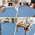 thumbnail image 6 of Blue Burlap Texture Large Area Rugs for Bedroom Living Room, Soft Non Slip Carpet Bedside Rug, Farmhouse Vintage Blue Rectangular Floor Cover Kitchen Accent Rug 5'x7' for Dining Room/Office, 6 of 9