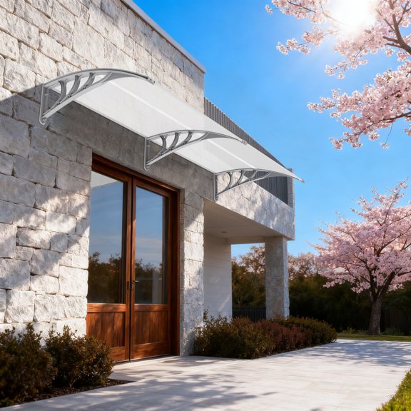 Window Awning Patio Outdoor Polycarbonate Cover Front Door Rain Sun Shetter