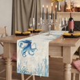 thumbnail image 2 of Table Runners 108 Inches Long Dress Scarves, Blue Octopus Coastal Farmhouse Coffee/Dining/Kitchen Table Runner for Living Room, Coral Summer Beach Nautical Ocean Beige 13x108 Inch, 2 of 9