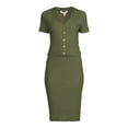 thumbnail image 5 of No Boundaries Juniors’ Snap Front Cardigan and Skirt Set, 2-Piece, 5 of 5