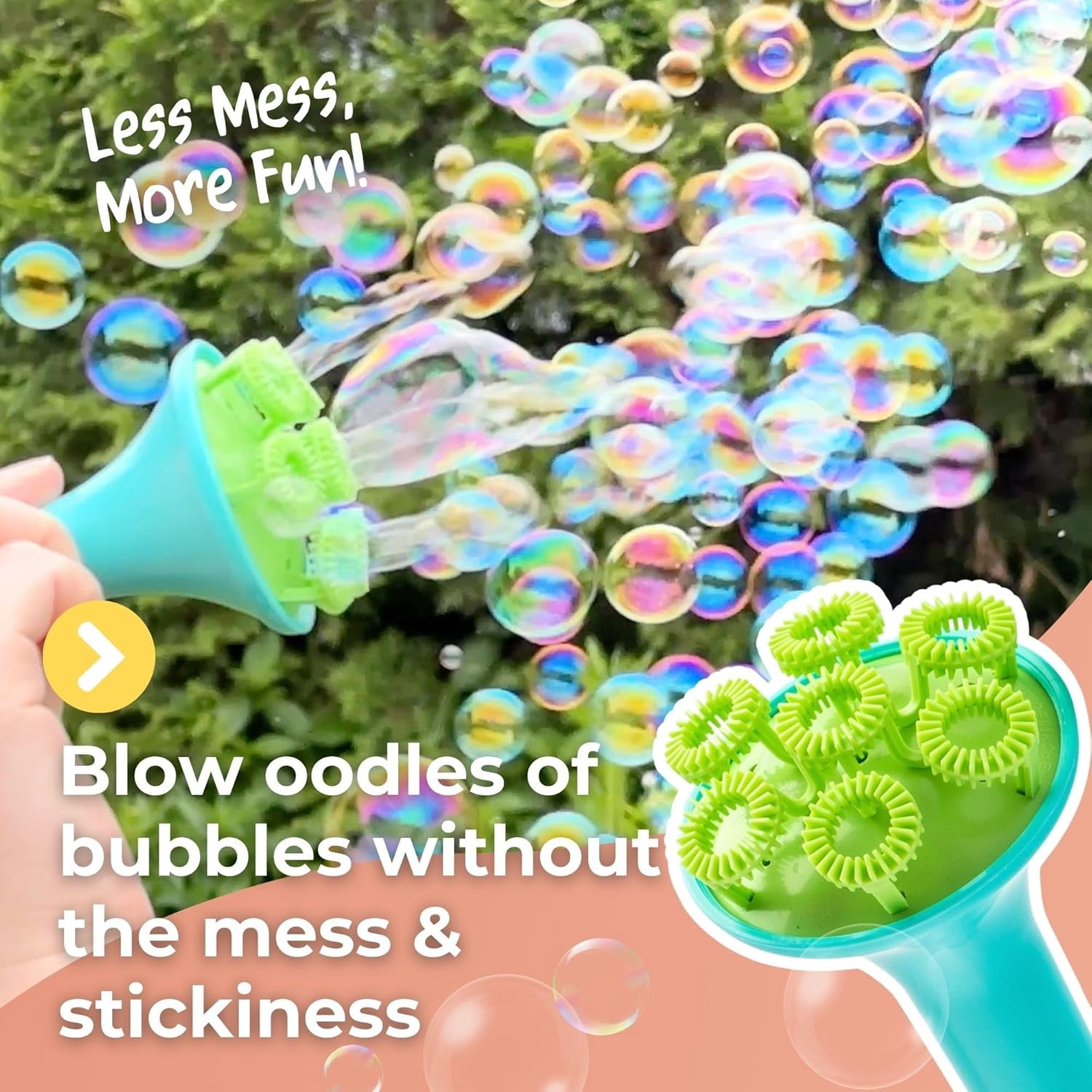 Innobaby Bubble Blower with Mess Free Botanical Bubbles and Dipping Tray - Magic Wand Blows Oodles of Bubbles Without The Mess - Recommended for Speech, Visual & Motor Development