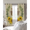 thumbnail image 2 of Bees Blackout Curtains 45 Inches Long, Kitchen Black Out Window Treatments, Sunflowers Summer Watercolor Floral Leaf Palnt Honey Thermal Insulated Lined Drapes for Small Window with Grommet 42"x45", 2 of 8