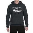 thumbnail image 2 of Wild Bobby My Favorite People Call Me MeMe Mother's Day Unisex Graphic Hoodie Sweatshirt, Heather Black, Medium, 2 of 5