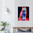 thumbnail image 3 of Nawypu Framed Canvas Wall Art Front view of a Scottish Fold cat sitting white background Canvas Prints for Living Room, Bedroom, Office Wall Decor - Large Size Wall Paintings Ready to Hanging, 3 of 4