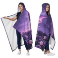 thumbnail image 2 of Purple Roses Dragon Wearable Blanket Hoodies for Women Men Adults Dragon Lovers Warm Soft Starry Sky Fantasy Dragons Hooded Blankets for Sofa Bed Decor Birthday Gifts 50x60 Inch, 2 of 5
