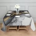 thumbnail image 3 of Black Gray Gold Marble Pattern Square Tablecloth,Waterproof Square Table Cover,Wipeable Spillproof Washable Table Cover for Home Kitchen Party Decor 60"x60"(152x152cm), 3 of 6