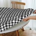 thumbnail image 5 of Round Fitted Tablecloth 52 Inch, Black White Plaid Round Fitted Tablecolth Fitted Table Cloth Washable Table Cloths Table Topper for Dining, Parties, Camping, 5 of 8