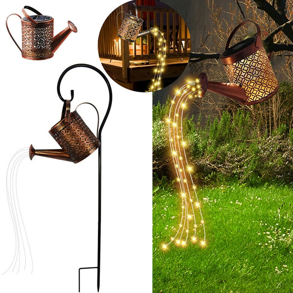 LED Watering Can String Light Solar Powered Outdoor Garden Art Lamp Decoration 