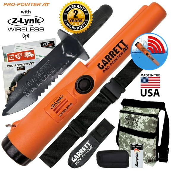 Garrett Pro Pointer AT Z-LYNK Pinpointer with Camo Pouch Edge Digger and Belt