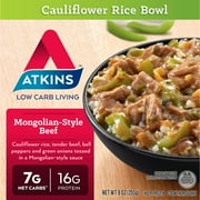 Atkins Mongolian-Style Beef Cauliflower Rice Bowl Meal 9 Oz. (Frozen Dinner)