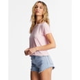 thumbnail image 3 of Billabong Women's Better Than Basic Solid Color Tee T-Shirt (Small, Soft Pink), 3 of 4