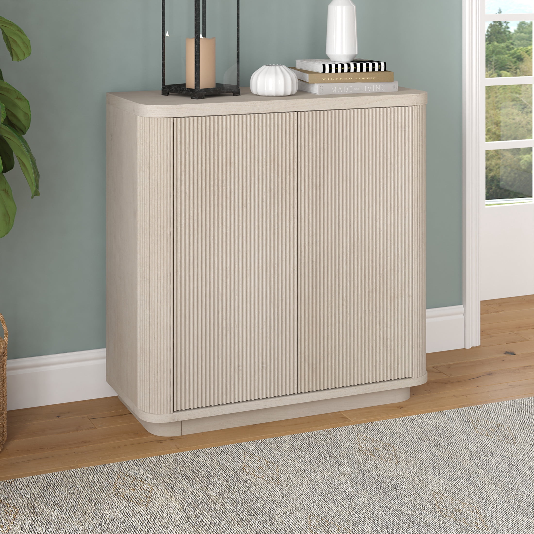 Evelyn&Zoe Modern/Contemporary 32" Wide Alder White Accent Cabinet