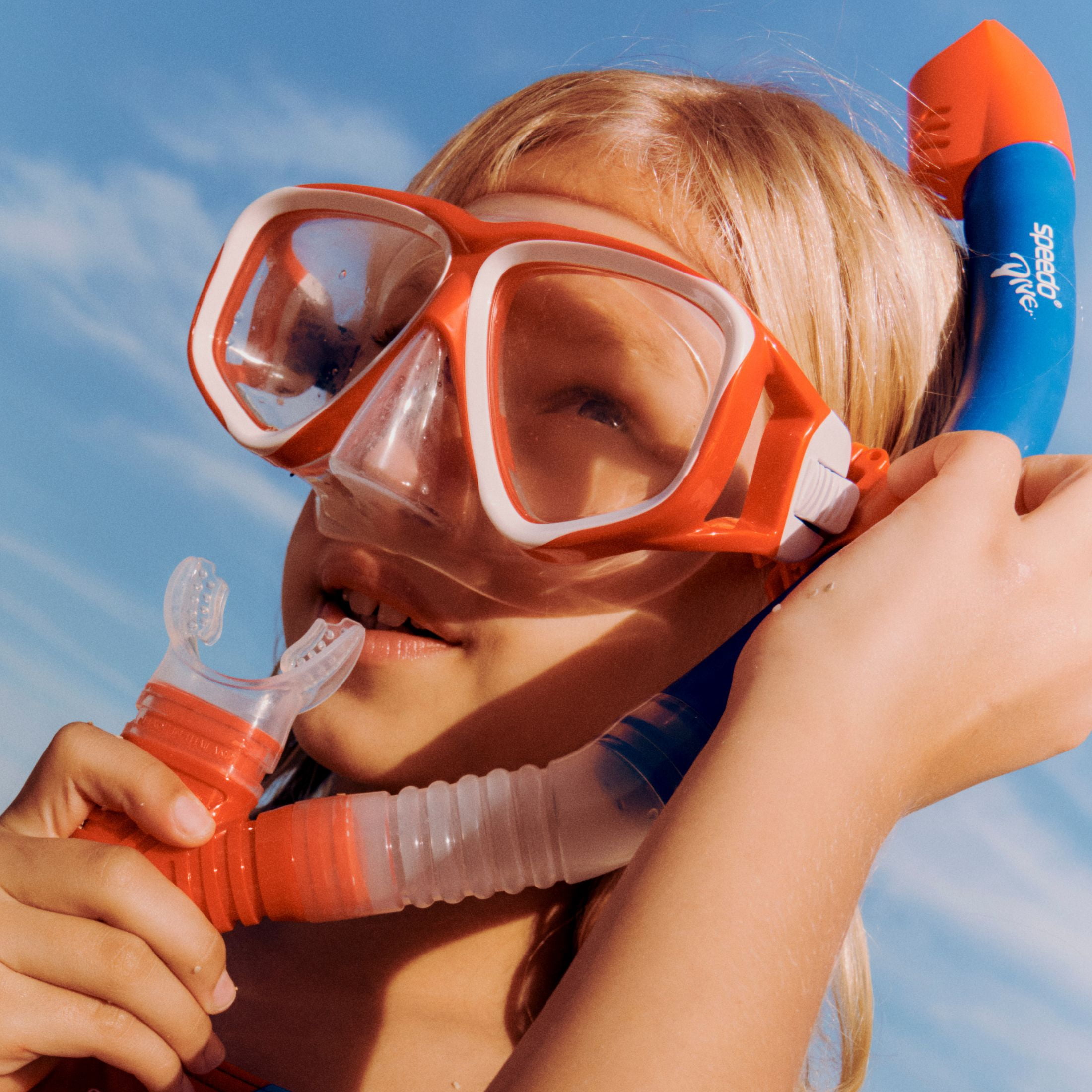 Speedo Junior Riptide Mask, Snorkel and Fin Set with Anti‑Fog and UV Protection, Small/Medium, Ages 6–12