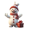thumbnail image 2 of Christmas Tree Hanging Decorations Cartoon Santa Snowman Ornaments 2D Flat Acrylic Pendant for Tree Car Supplies, 2 of 8