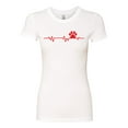 thumbnail image 3 of Dog Heartbeat | Paw Print EKG Lifeline | Veterinarian Vet Tech Dog Lover Womens Slim Fit Junior Tee, White, X-Large, 3 of 5
