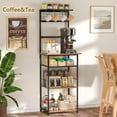 thumbnail image 6 of 5 Tier Coffee Bar Station with Hooks, Farmhouse Corner Cabinet for Kitchen Storage, 6 of 6