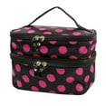 thumbnail image 2 of asddcavvf Organizer Double Layer Double Zipper Receive Bag Makeup Bag Dot Pattern Toiletry Bag Case, 2 of 3
