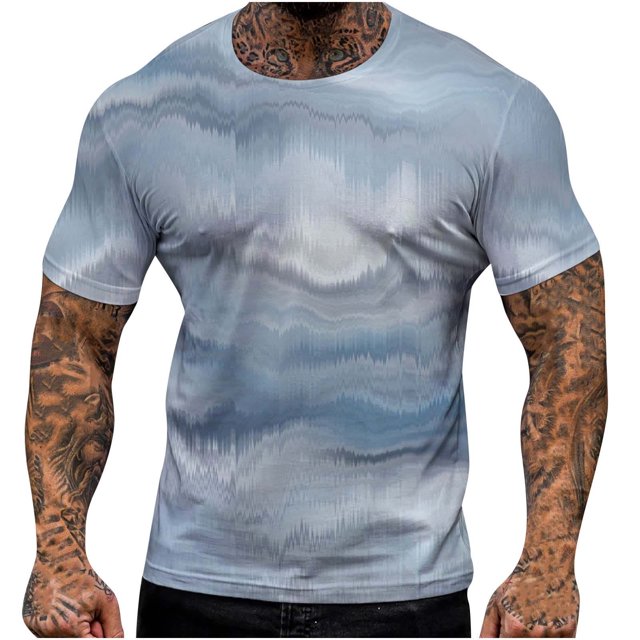 Tops para hombre Camisas Blusas Elegante Casual Moda Deportes Playa Cuello redondo Camiseta de manga corta Odeerbi ODB-5