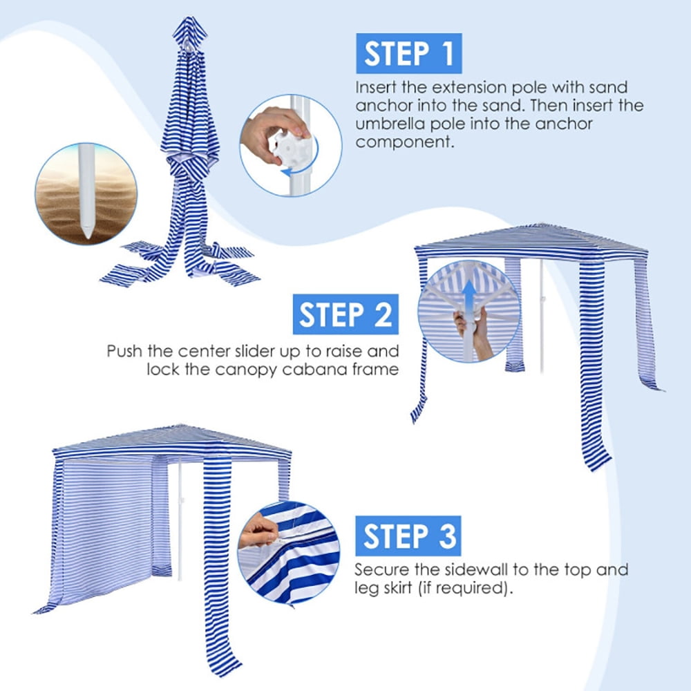 Aimee Lii 6.6 x 6.6 Feet Foldable and Easy-Setup Beach Canopy With Carry Bag, Backyard Canopy Gazebo for Party Wedding BBQ Events, Navy Aimee Lii 6.6 x 6.6 Feet Foldable and Easy-Setup Beach Canopy With Carry Bag, Backyard Canopy Gazebo for Party Wedding BBQ Events, Navy