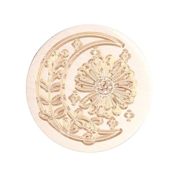 WDOplteas Sun Moon Stars Round Wax Seal Stamp Head Fire Paint para Invitaciones (RYX20)