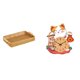 thumbnail image 1 of Reloj de pared con cesta de fruta tejida con forma de gato, cuenco para servir aperitivos, decoración colgante silenciosa para niños, oficina, dormito, 1 of 8