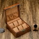 thumbnail image 3 of Caja de reloj de madera de lujo con 6 ranuras, regalo de cumpleaños para hombres y mujeres, bisagras resistentes con cerradura, caja de exhibición organizadora de relojes, cajas de Cuadrado Salvador Caja de reloj, 3 of 7