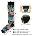 thumbnail image 3 of FORMRS Womens Knee High Socks Casual Long Thick Travel Daily Wear, 2 Pairs, Green Floral, 3 of 6
