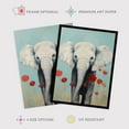 thumbnail image 2 of Echinacea Elephant Pastel Blue Charcoal Large Wall Art Poster Print Thick Paper 18X24 Inch, 2 of 5
