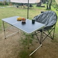 thumbnail image 2 of Folding Camping Table, Portable Camping Table, Adjustable Height Aluminum Table for Outdoor Camp, Picnic, Beach BBQ 47.24" L x 23.62" W, 2 of 8