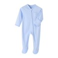 thumbnail image 1 of Gleaming Grain Pijamas De Algodón Para Bebés Con Cremallera Delantera Y Pies Azul 6 Meses Dormir Y Jugar Azul 3-6 Meses, 1 of 1
