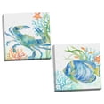 thumbnail image 2 of Gango Home Decor Lovely Coastal Decor Tropical Fish & Crab Underwater Set; Two 16x16in Hand-Stretched Canvases, 2 of 6