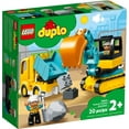 thumbnail image 4 of LEGO DUPLO Town Truck & Tracked Excavator Construction Vehicle 10931 Toy for Toddlers 2 - 4 Years Old Girls & Boys, Fine Motor Skills Development, 4 of 11