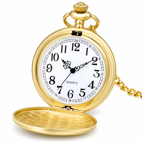 AURENIX Vintage Pocket Watch, Stainless Steel Quartz Pocket Watch with Galaxy in Chain