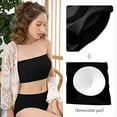 thumbnail image 4 of Women Strapless Bandeau Bra Seamless Bralettes Stretchy Chest Wrap Bandeau Crop Tube Top Removable Padding Bra, 4 of 10