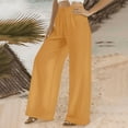 thumbnail image 3 of Aricy wide leg pants for women dressy Casual Elastic Pants Loose Lightweight Wide Leg Pants High Waist Straight Sweatpants Plus Size Palazzo Pants for Women, 3 of 4