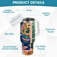 thumbnail image 2 of Yayeee 30oz Stainless Steel Tumbler with Straw and Handle Double-Wall Insulated Travel Water Bottle, Green Window, 2 of 8