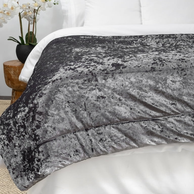 Olivia Crushed Velvet Throw Blanket 50