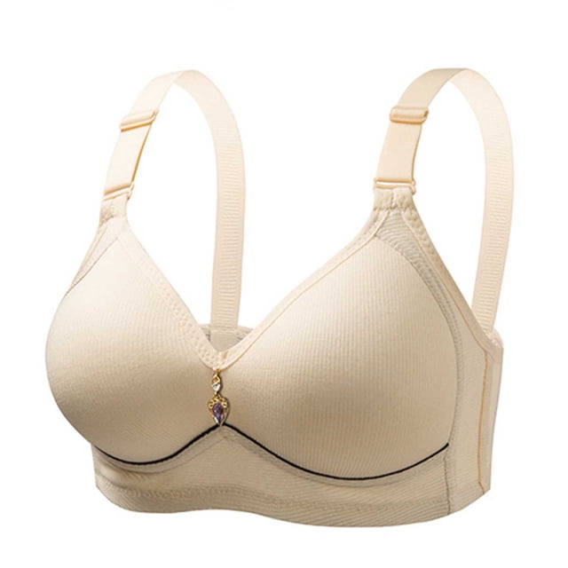 WRKEKC Plus Size Front Closure Bra for Women Wireless No Underwire Full Coverage Support Comfort Lift Everyday T Shirt Bra