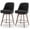 PU / Black -【Set of 2 】- 26" Seat Height, variant on WOOW DEPOT 26" Swivel Bar Stools Large Seat Set of 1, Upholstered PU Leather w/ Mid-Back Wood Legs, Modern Armless Island Counter Barstools Kitchen Pub Chair, Black