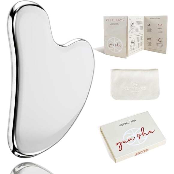 Herramientas faciales Gua Sha Rena Chris de acero inoxidable Guasha