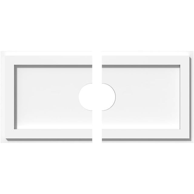 Ekena Millwork CMP20X10RE2-03000 3 in. ID x 7 in. Rectangle Architectural Grade PVC Contemporary Ceiling Medallion - 2 Piece