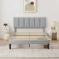 thumbnail image 4 of VECELO Full Size Platform Bed Frame, Velvet Upholstered Bed Frame with Adjustable Headboard, No Box Spring Needed, Easy Assembly, Light Gray, 4 of 11
