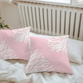 thumbnail image 5 of Outdoor Waterproof Pillow Covers Pack of 2, Sea White Coral Marine Pink Background Modern Art Decorative Throw Pillowcases Cushion Covers for Garden Patio Tent Sofa Couch, 26x26 inch, 5 of 8