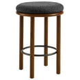 thumbnail image 3 of Fable Boucle Fabric Counter Stools - Set of 2 in Walnut Charcoal, 3 of 8