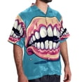 thumbnail image 2 of Tiny teeth Men's Casual Short Sleeve Printed Button Down Spread Collar Tops Summer Beach Shirts Unisex, 2 of 6