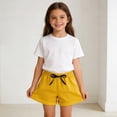 thumbnail image 4 of Nilvkv Girls Shorts, Shorts for Girls, Youth Solid Color Lightweight Stretchy Soft Lounge Shorts Casual Summer Daily Wear Yellow 12-18 Months, 4 of 7